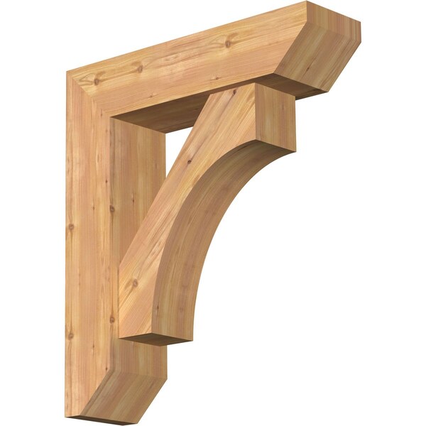 Ekena Millwork Westlake Slat Smooth Bracket w/ Offset Brace, Western Red Cedar, 7 1/2"W x 28"D x 32"H BKT0806X28X32WTL06SWR - main
